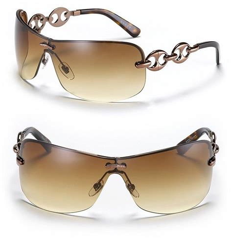 gucci 70mm studded shield sunglasses|gucci rimless shield sunglasses.